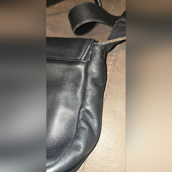 Authentic Rare Vintage Coach Black Genuine Leather Bedford Flap Shoulder Bag4164 - Picture 9 of 12